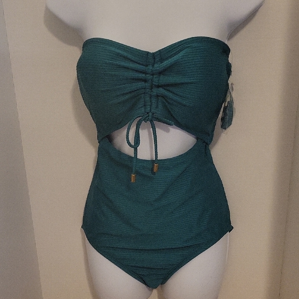 Time and Tru Green One Piece Swimsuit